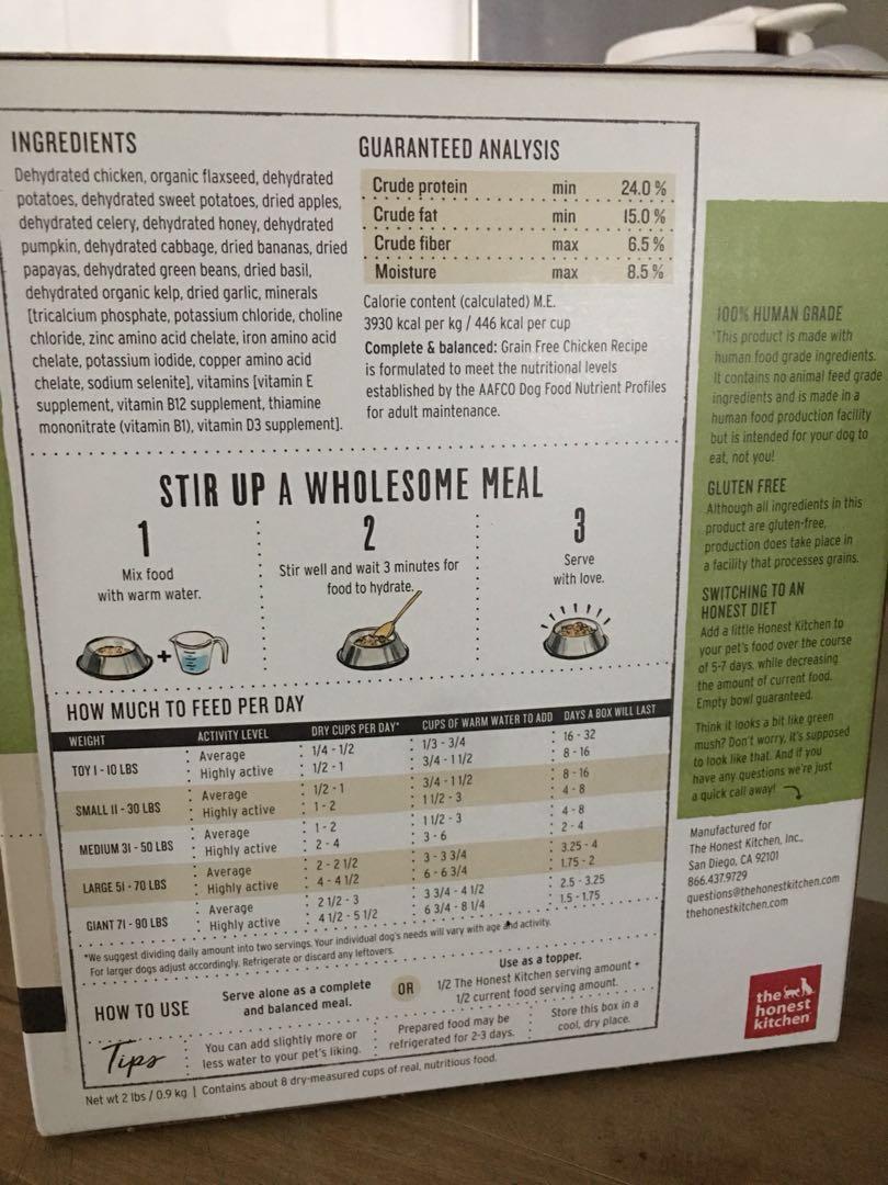 The Honest Kitchen Raw Dehydrated Chicken Force Pet Supplies