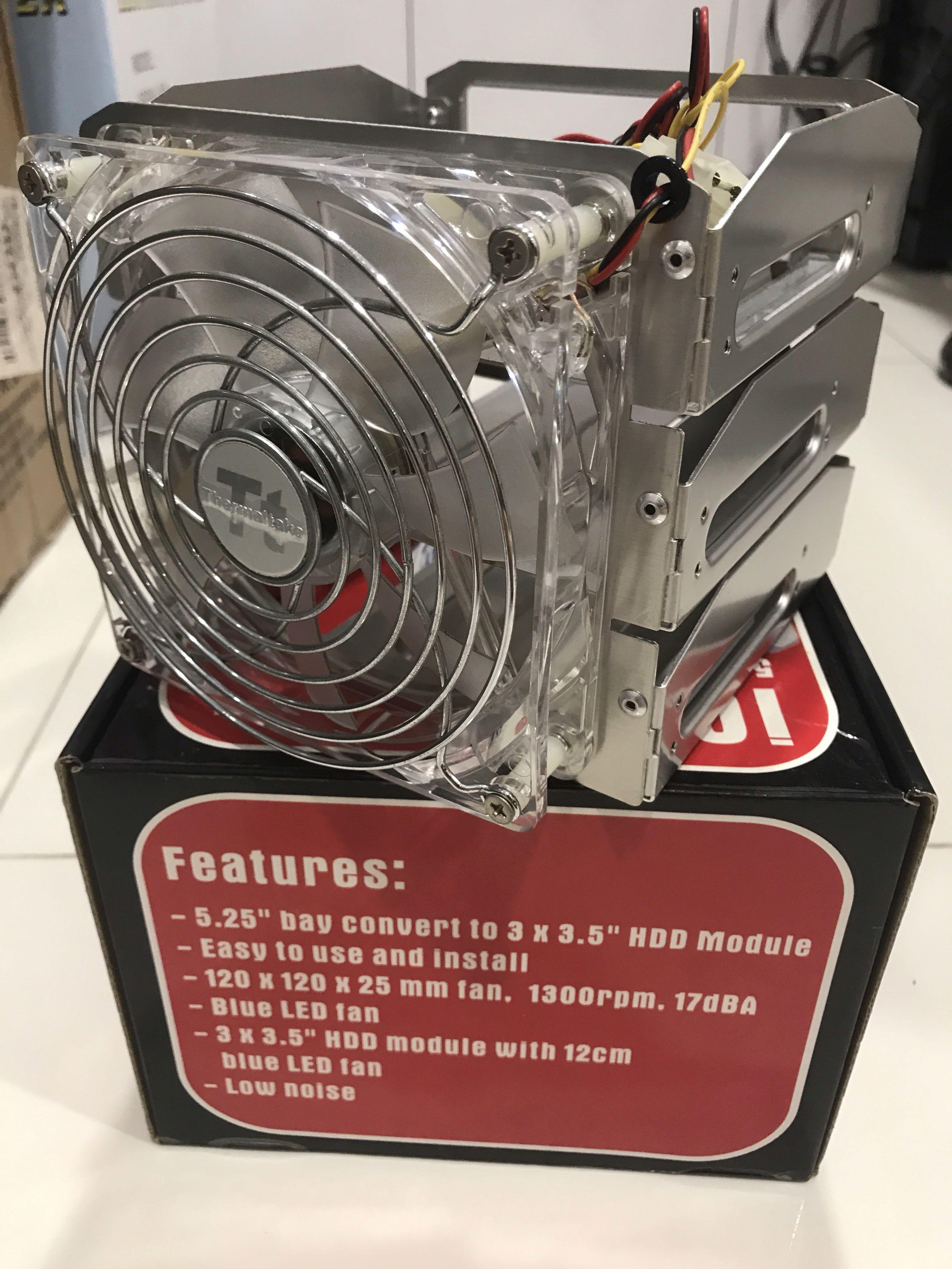 Thermaltake 5 25 Fancage With 120mm Fan 3 5 Hdd Housing Electronics Computer Parts Accessories On Carousell