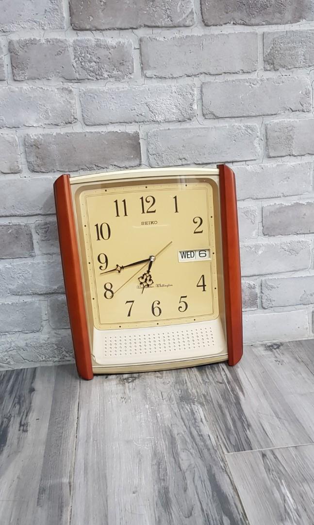 Vintage Seiko Wall Clock With Chime Day And Date Westminster Whittington Electronics Others On Carousell