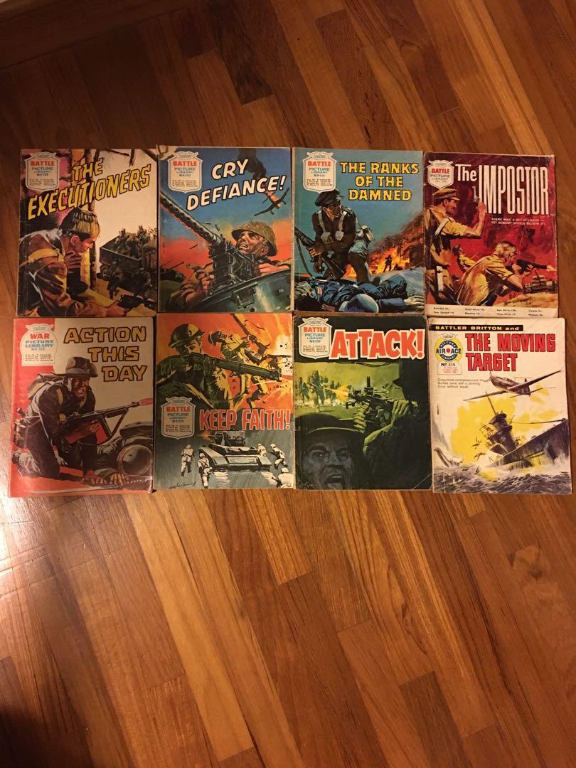 War comics (Category: Vintage Collectibles) located in Singapore. Submitted by harryoh (Listing ID 213633547, Image 3). Description: War picture library Battle picture library Conflict library Commando Amazing collection of mine Since childhood til now All from 1970s-1980s Inspiring army and war comics Wonderful artist drawing in black and white .