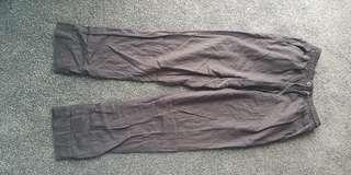 Black straight leg linen pants