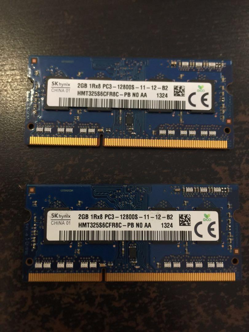 2 X 2gb Ddr3 1600mhz Laptop Ram Electronics Computer Parts Accessories On Carousell