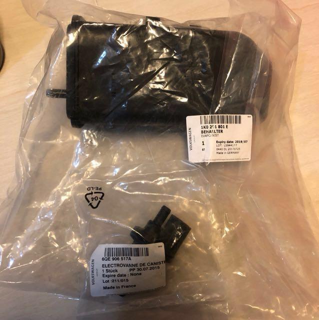 6QE906517A + 1K0201801E N80 EVAP Purge Valve Evaporative Emissions Charcoal Canister VW GOLF