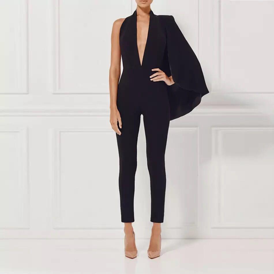 low plunge jumpsuit