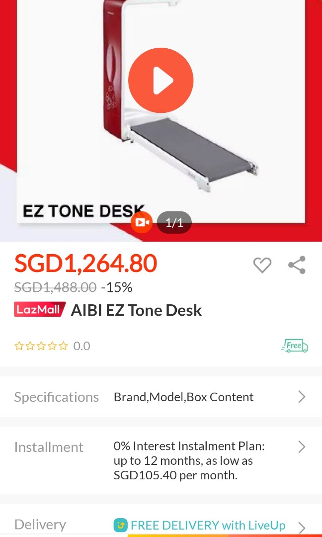 Aibi EZ Tone Treadmill Sports Equipment Exercise Fitness Cardio Fitness Machines on Carousell