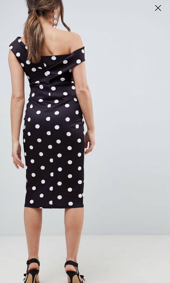 Asos polka dot midi dress discount