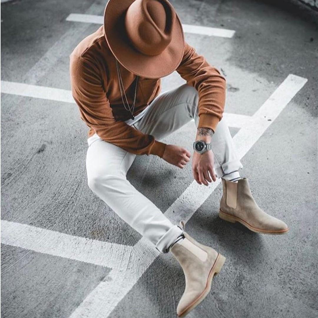 BNIB Chuck Suede Chelsea Boots Men Camel Common Projects Alternative