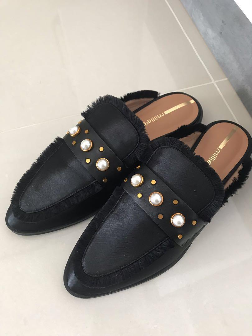 Brand new real leather women mules 