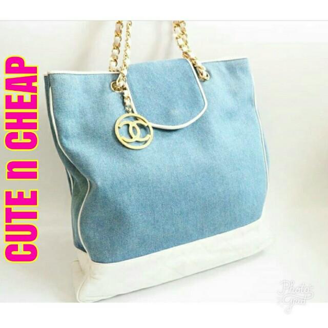 👉CHANEL Tote Shoulder Denim Ghw #tV 