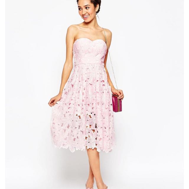 Chi Chi London Lace White Pink Dress Women S Fashion On Carousell