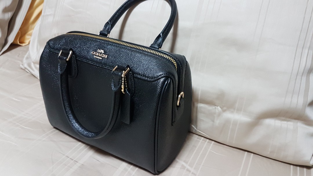 Coach Mini Bennett Satchel In Crossgrain Black Leather Luxury