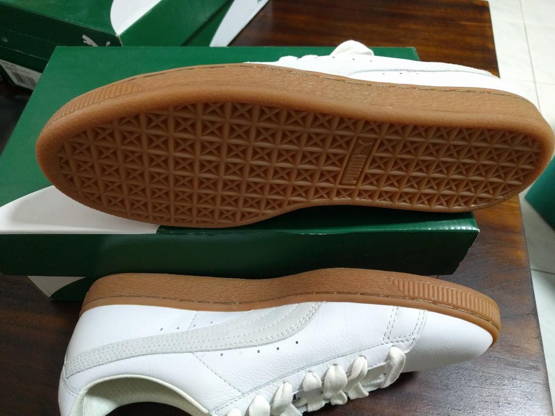 EU 38.5 Puma Basket Classic Gum Deluxe Women Sneaker Puma White 100 Authentic Women s Fashion Footwear Sneakers on Carousell