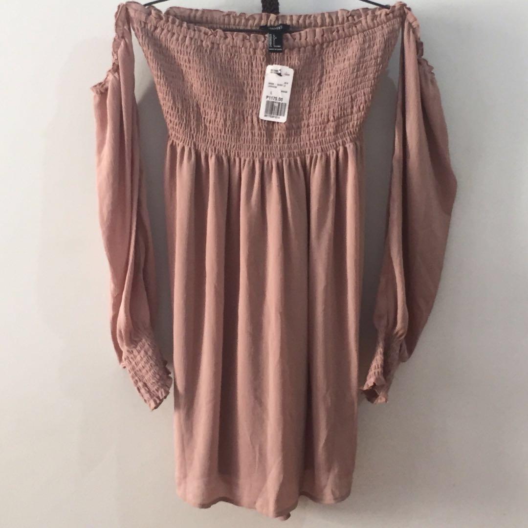 forever 21 smocked off the shoulder top