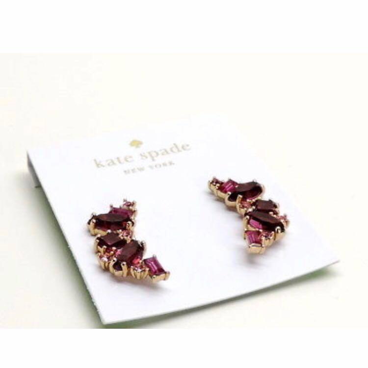 Kate Spade New York Cluster Crawler Earrings in Pink Purple
