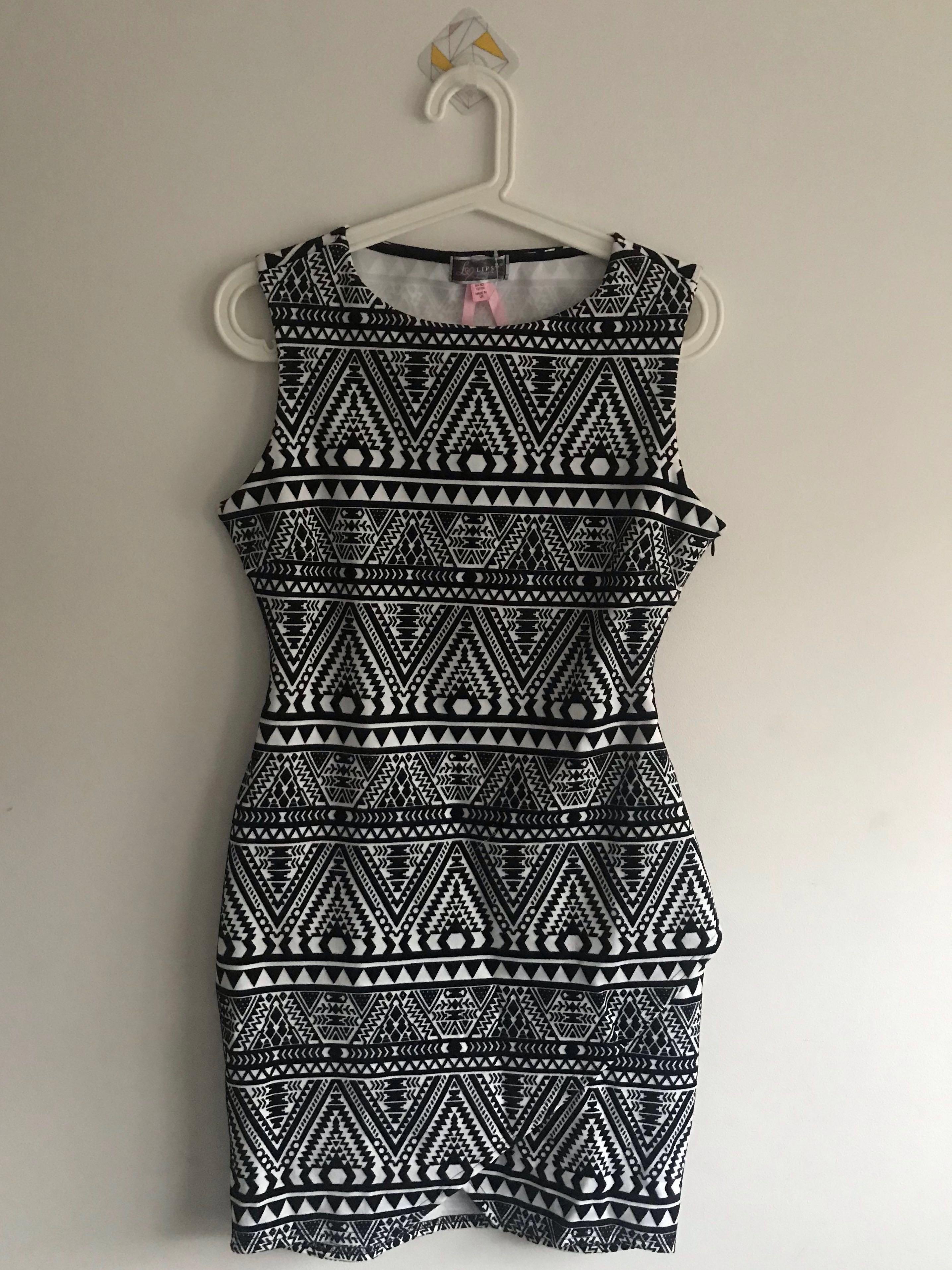 Lipsy black white patterned sleeveless dress, Women's Fashion, Tops,  Sleeveless on Carousell