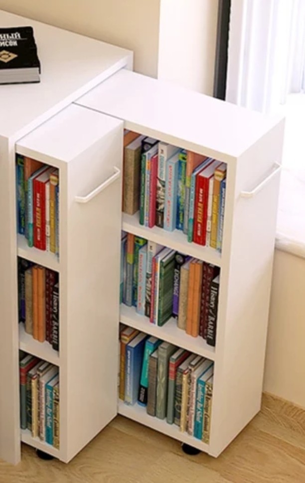 Movable Roller Bookshelf ( books / comics ), Furniture & Home Living, Furniture, Shelves