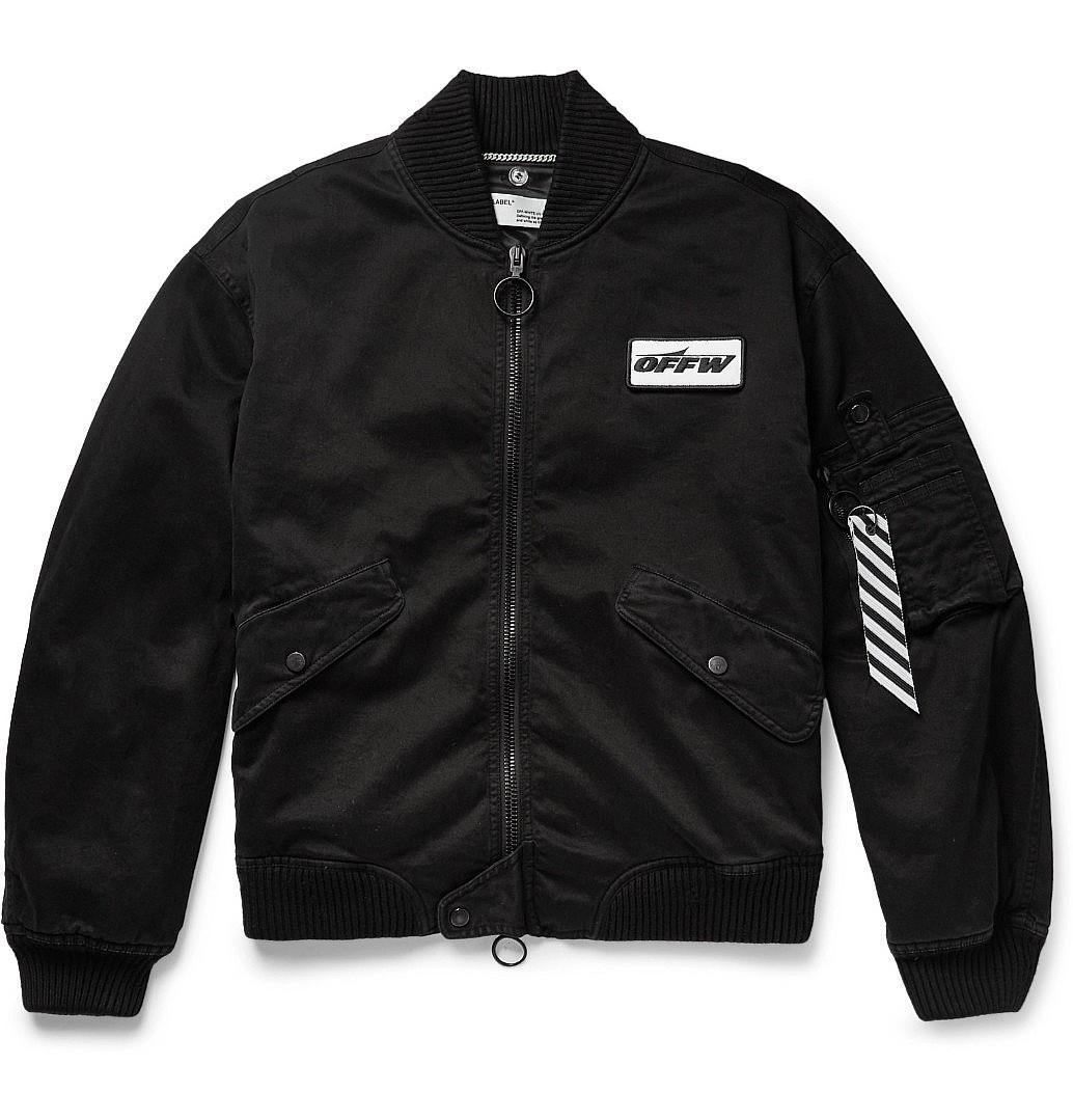 White bomber sales jacket with patches