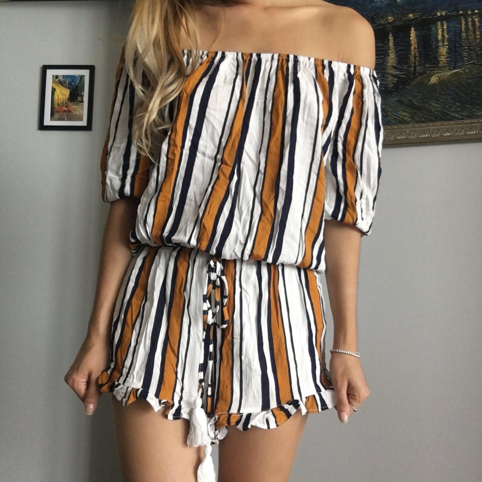 off the shoulder playsuit australia