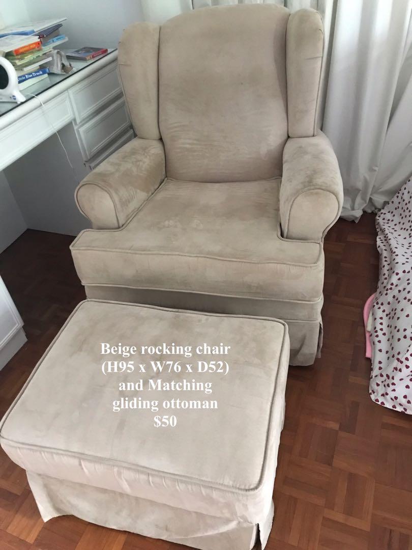Rocking Chair And Ottoman For Baby Nursery Furniture Tables