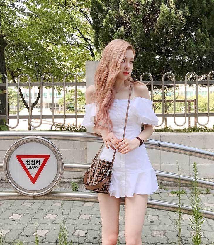 Rose in white dress clearance