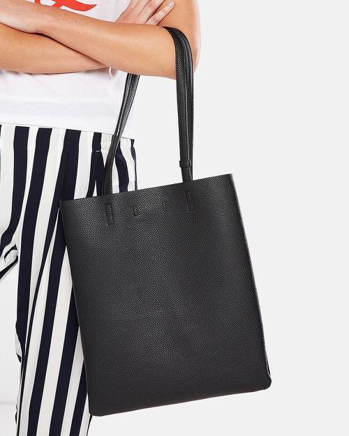 Rubi Black Tote Bag, Women's Fashion