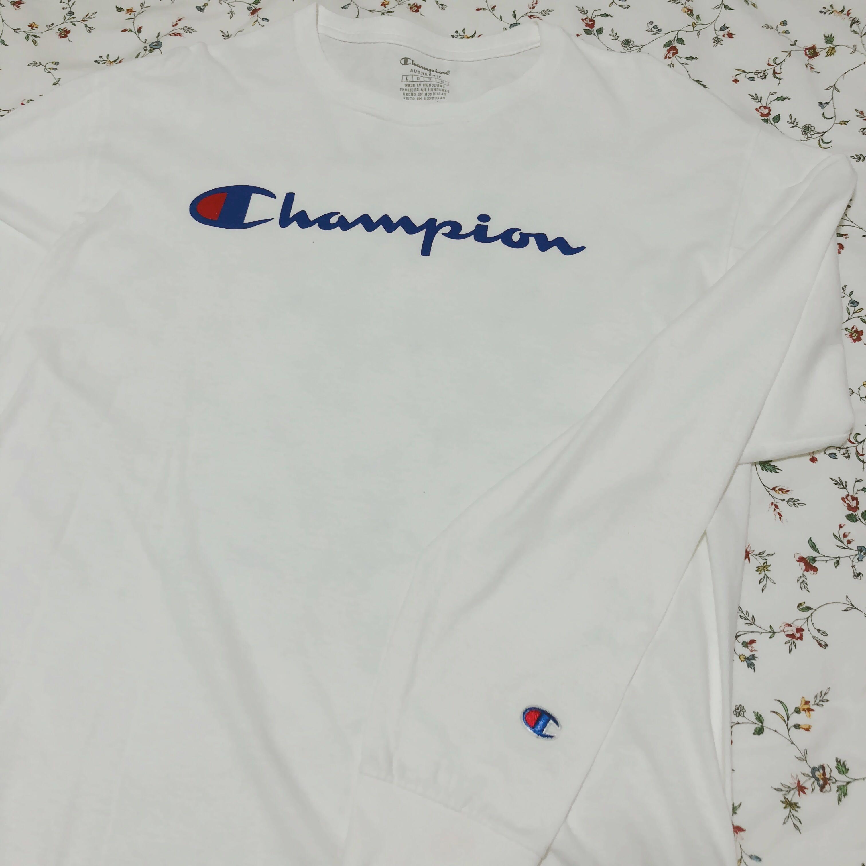SALE Champion long sleeve tshirt white 