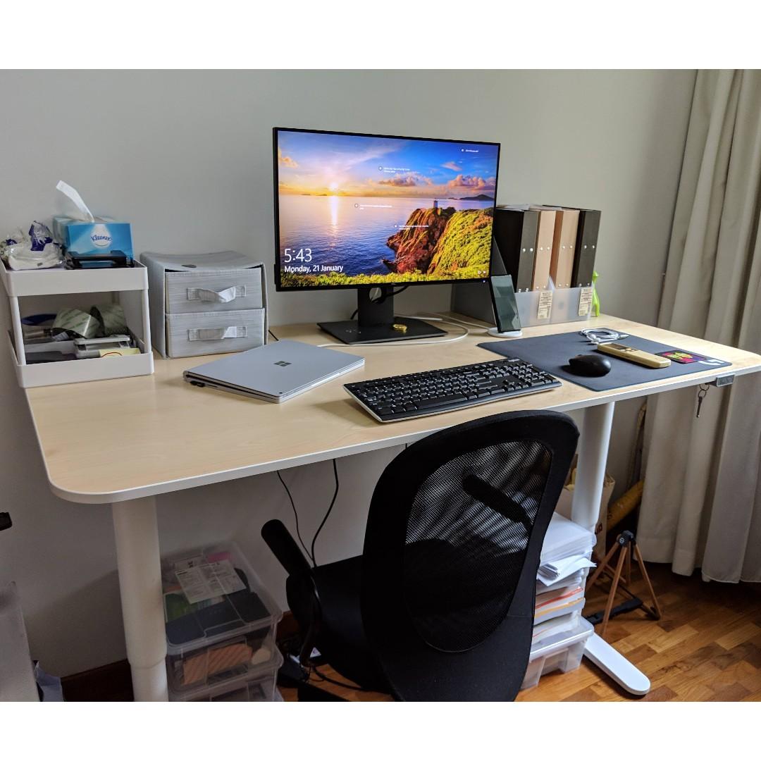 Motorized Standing Office Desk and Computer Chair, Furniture & Home ...