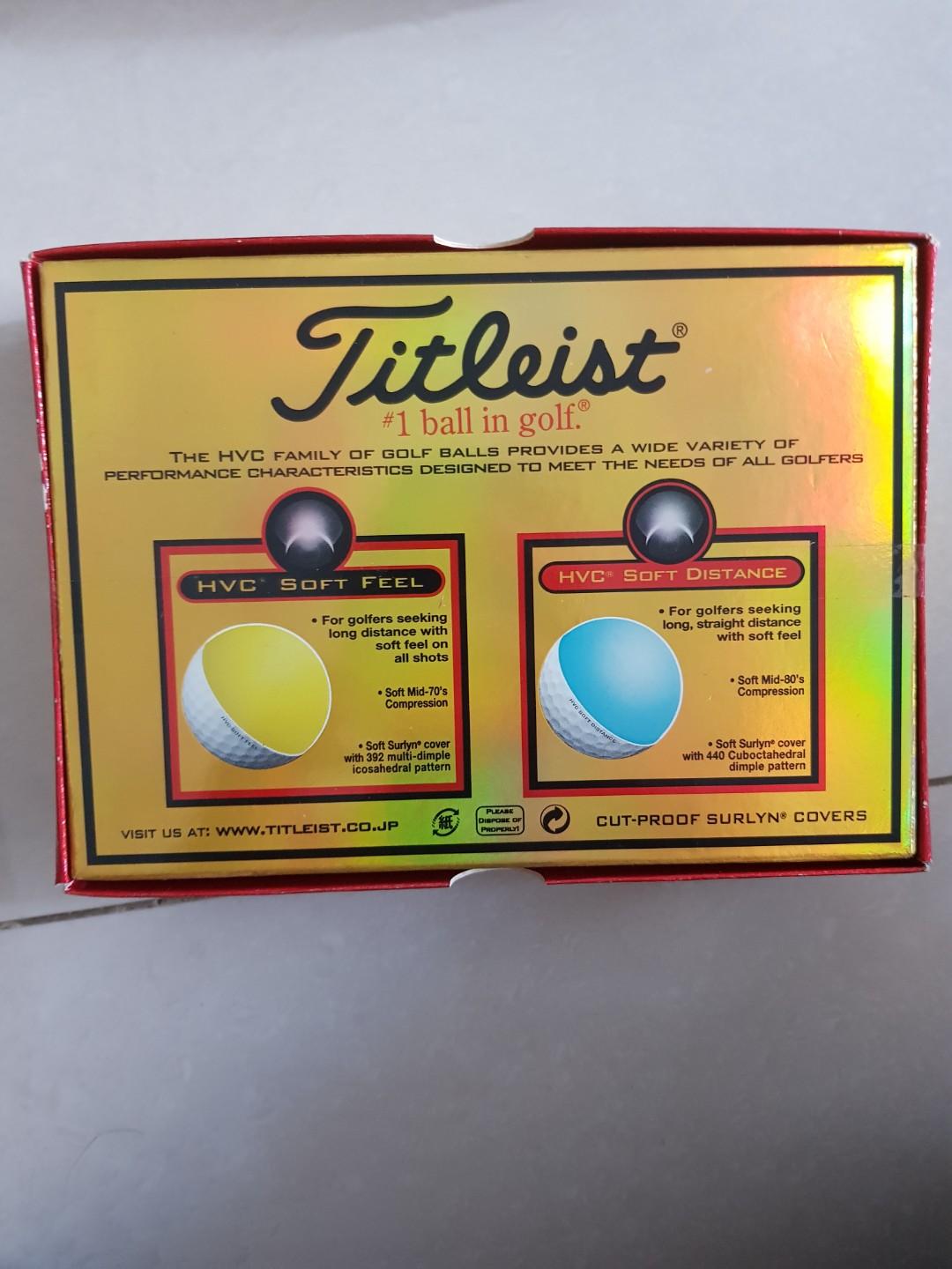 Titleist HVC Soft Distance Golf Ball, Sports Equipment, Sports & Games