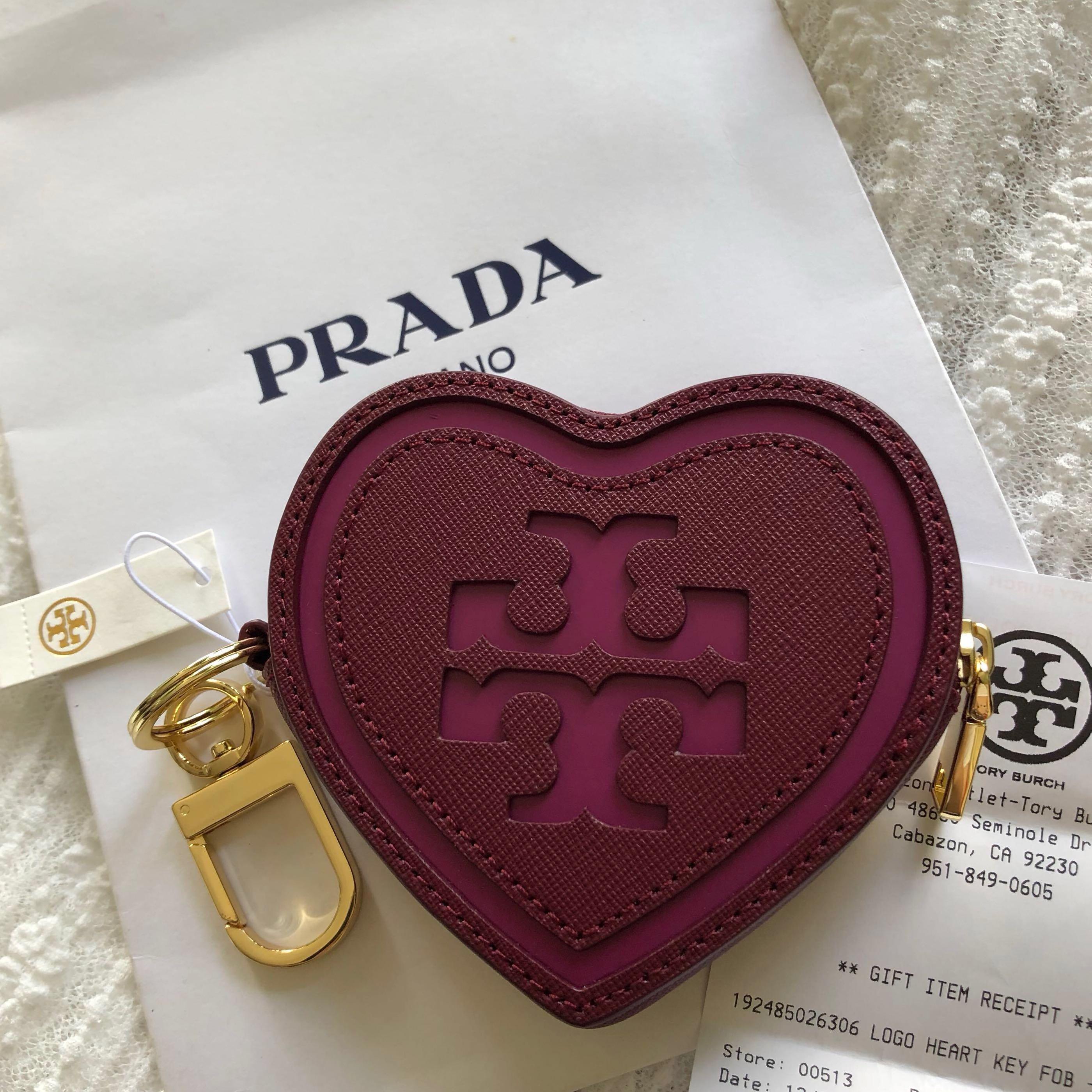 Tory Burch logo heart key fob