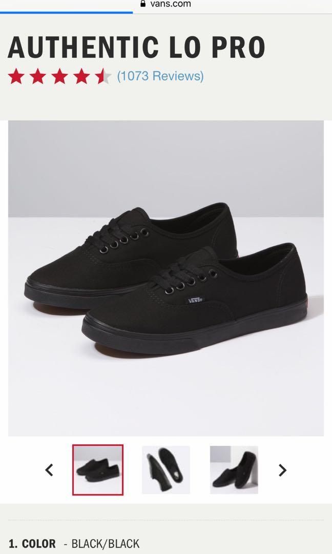 vans authentic lo pro black