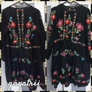 Zara Floral Black Embroidery