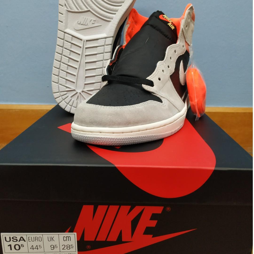 Jordan 1 high online og grey crimson