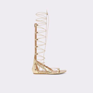 aldo lexandra gladiator strappy knee high sandals (Category: Flats & Sandals) located in Muntinlupa City. Submitted by internationalxx (Listing ID 189456835, Image 3). Description: used once still as good as new with box size 7 no flaws gold in color original price ranges from 4-5k rfs: decluttering .