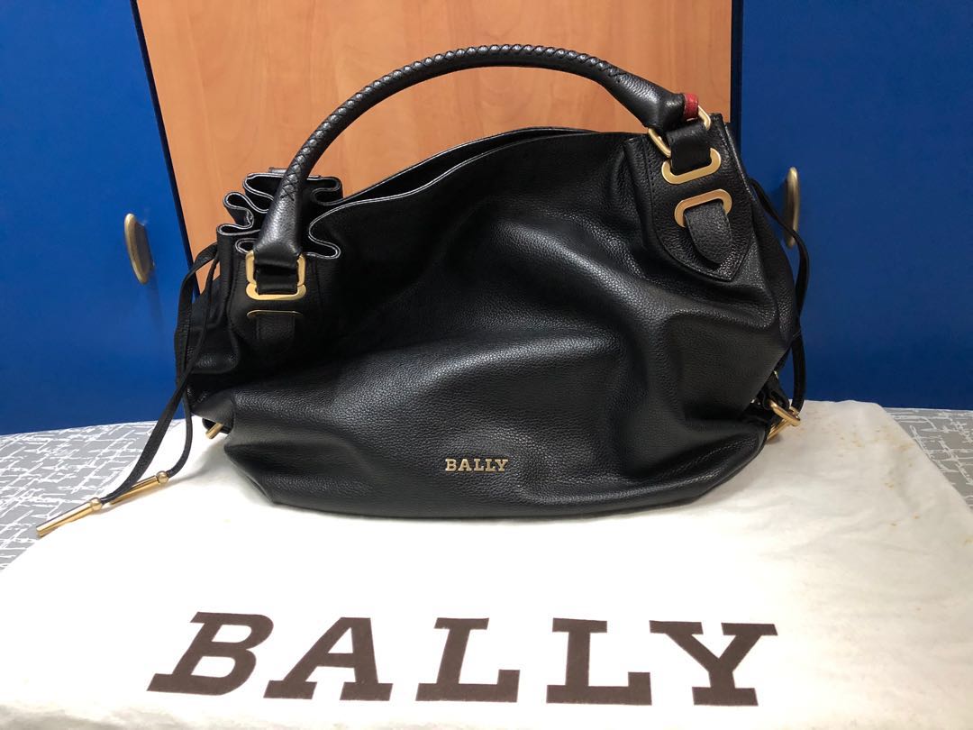 Bally black leather bag online