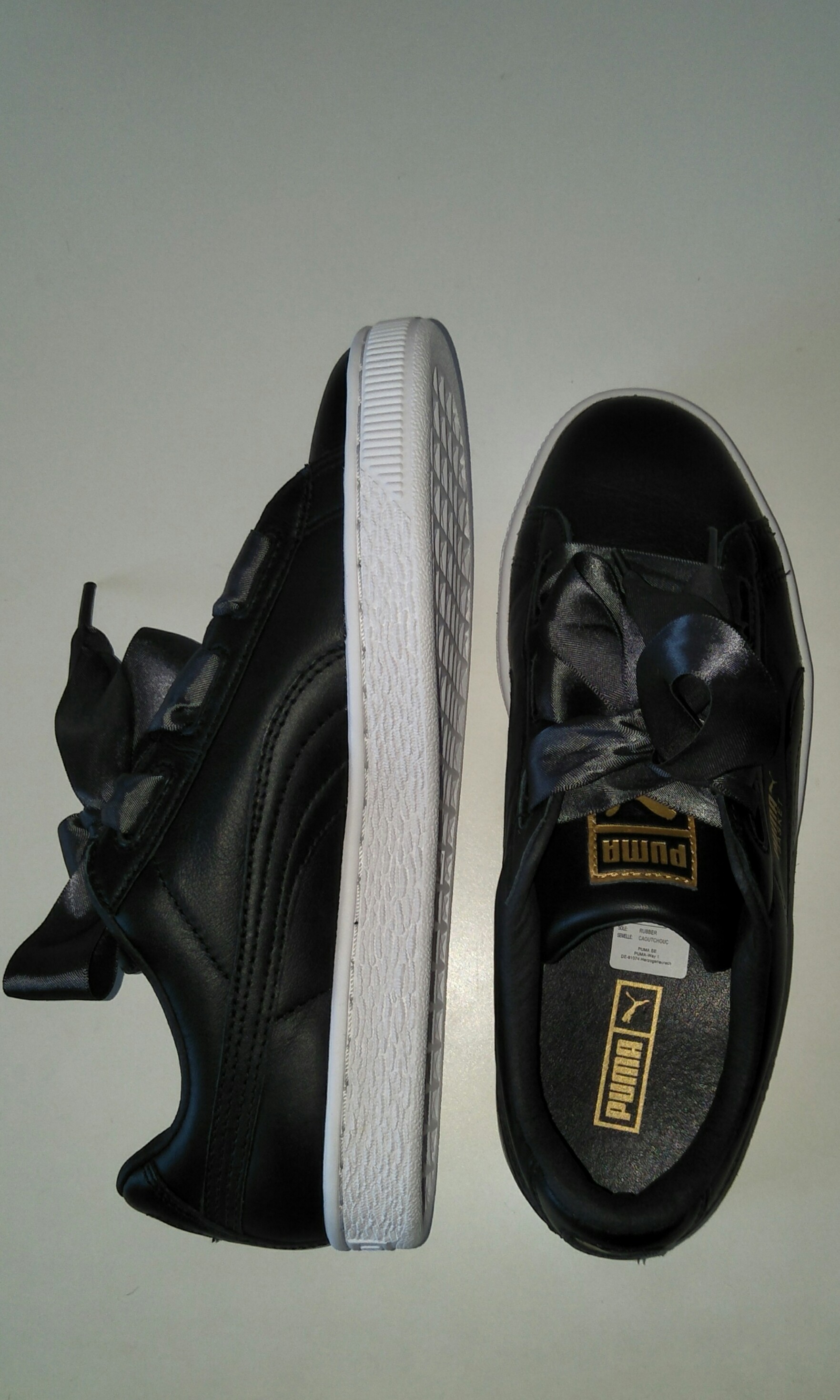 puma basket heart black suede