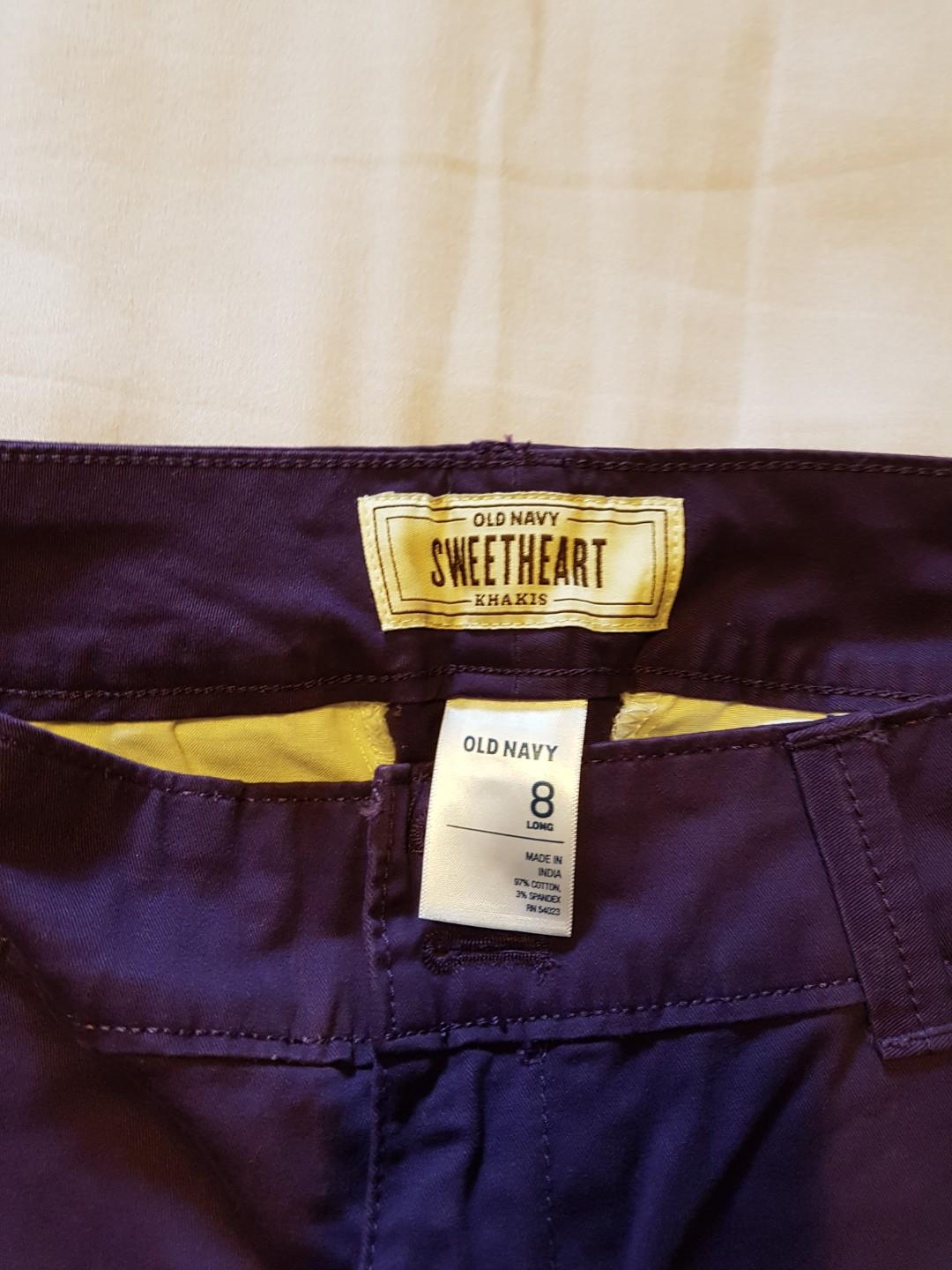 Brand New Old Navy Khakis Purple Pants, Women's Fashion, Bottoms, Other  Bottoms on Carousell