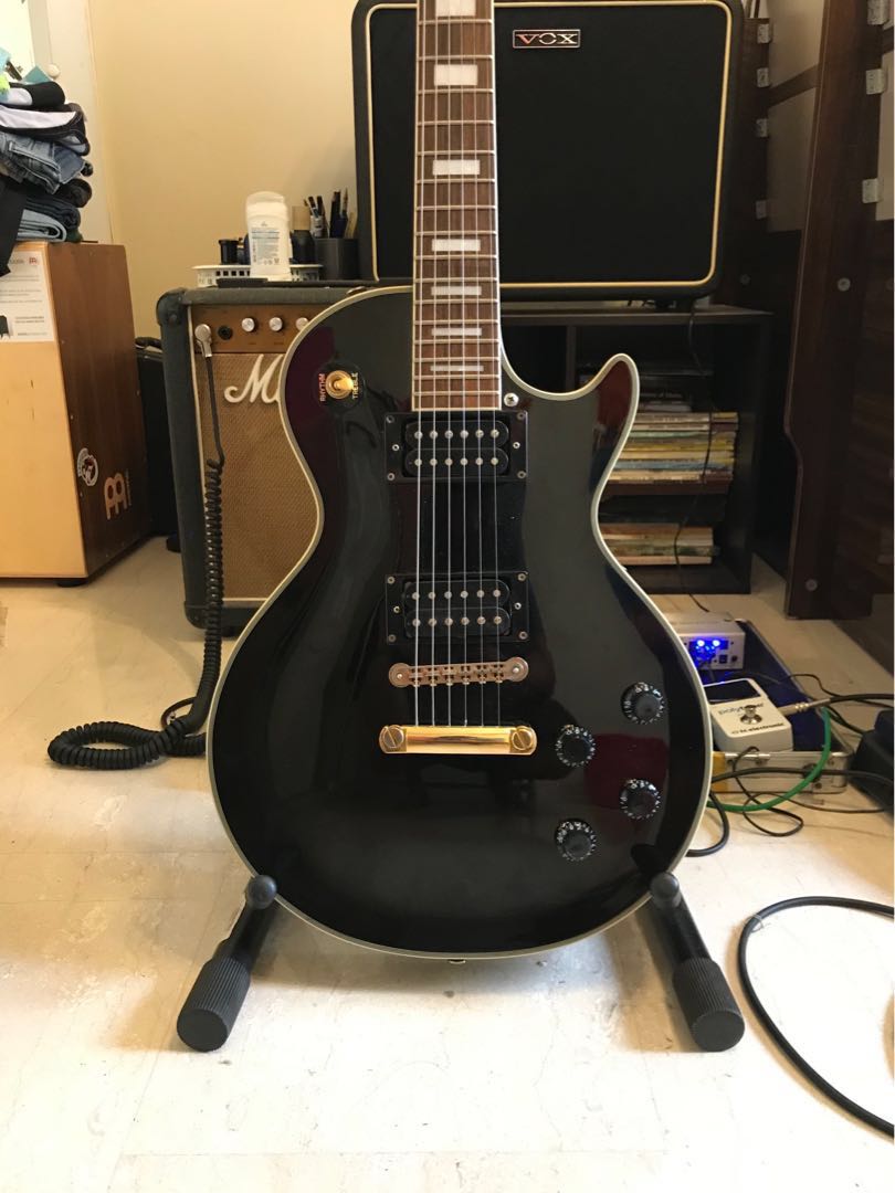 Burny Les Paul Custom, Hobbies & Toys, Music & Media, Musical ...