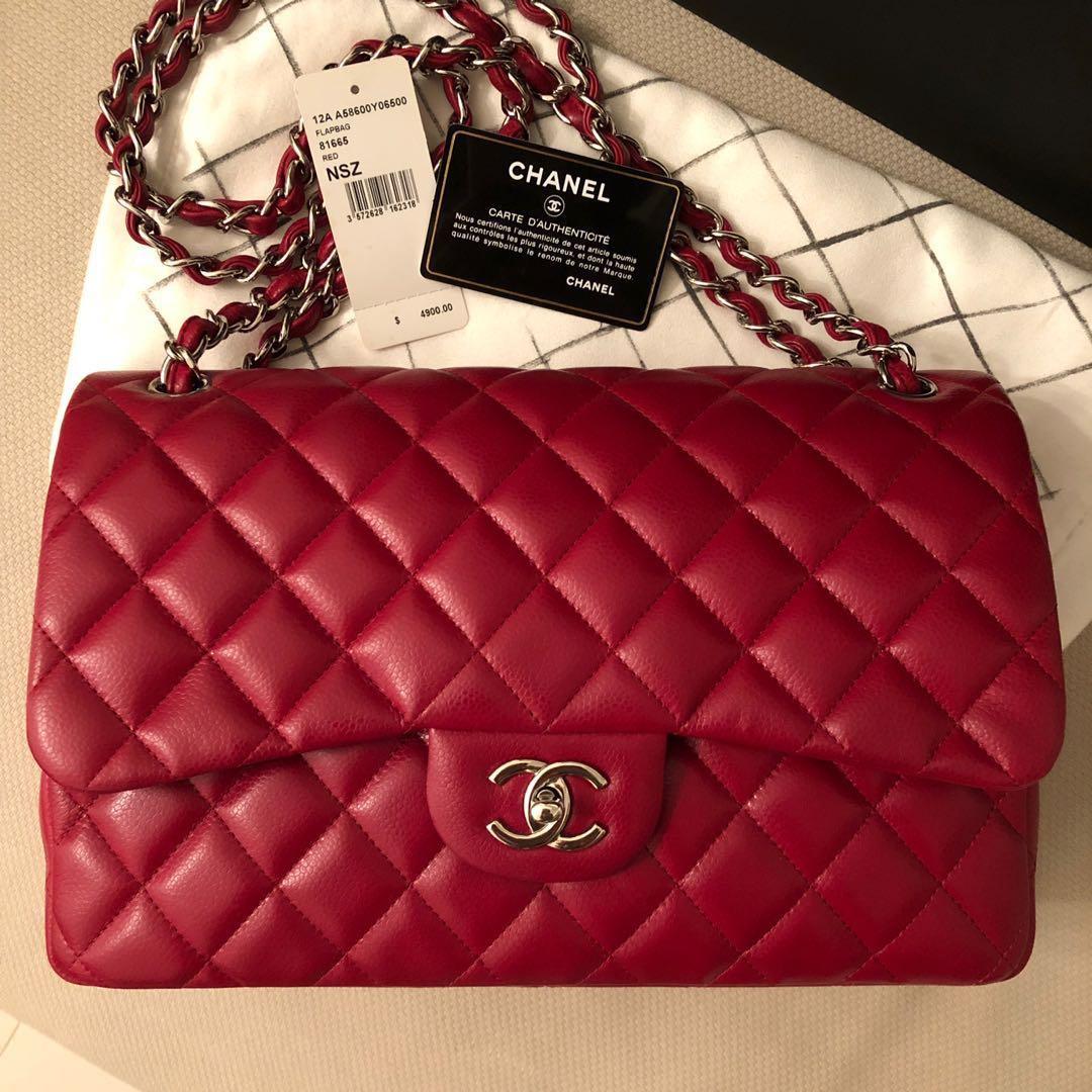 Chanel 12a 2025 red caviar