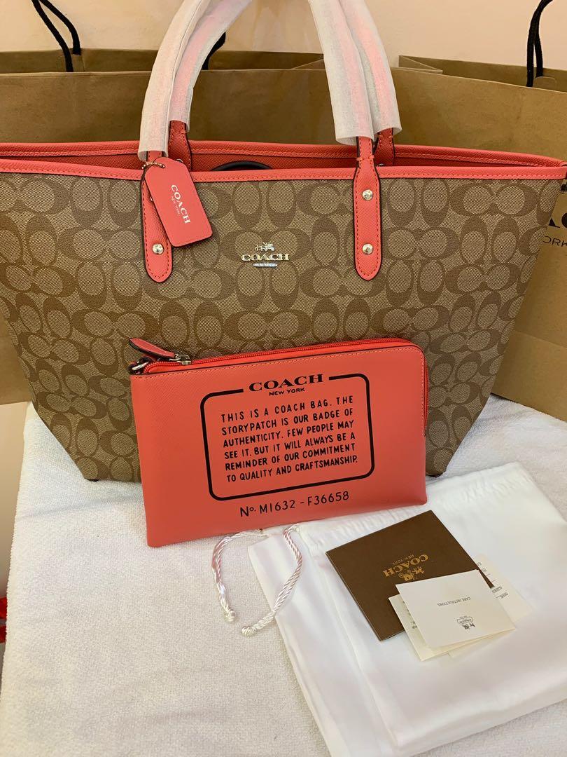 Coach reversible cheap tote pink