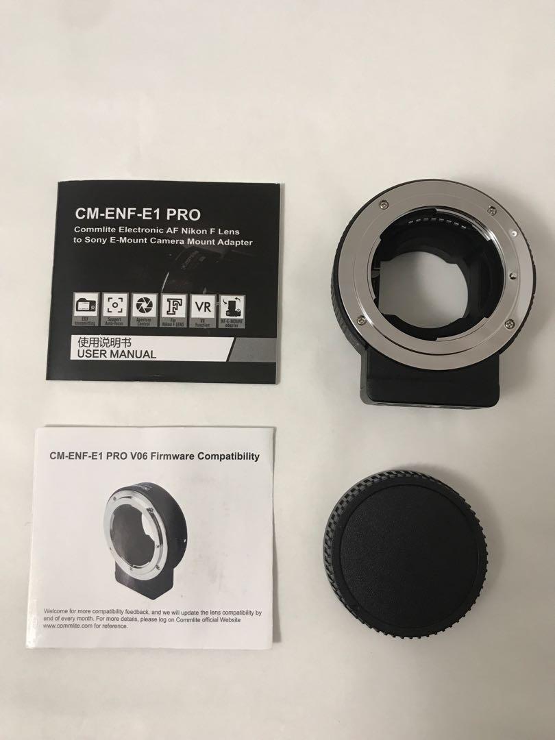 Commlite Cm Enf E1 Pro E1 Pro Nikon To Sony E Mount Adapter With Autofocus Photography Camera Accessories Others On Carousell