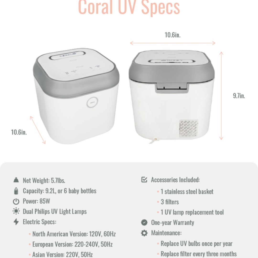 Coral uv clearance sanitizer and dryer
