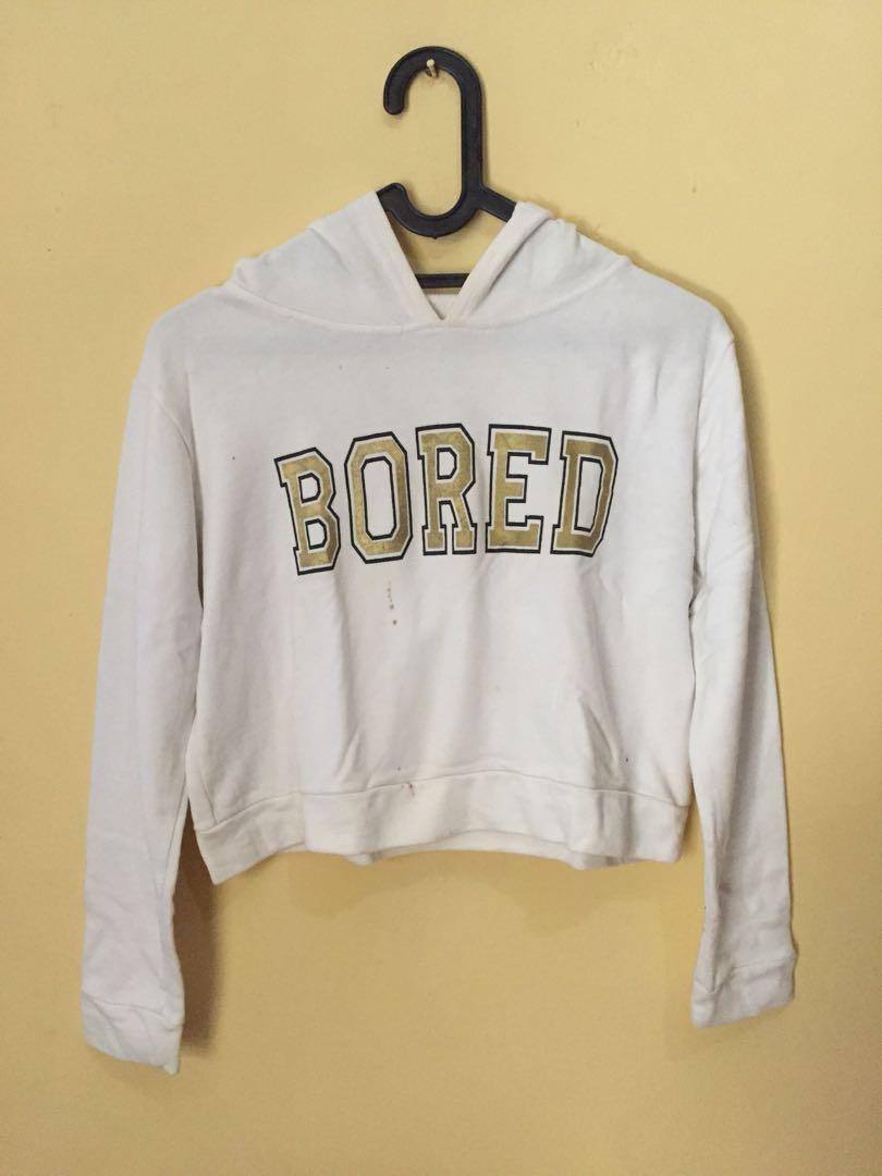 Sweater Crop Top Hoodie Fashion Wanita Lengan Panjang Motif Tulisan Pink Ukuran S Xl Shopee Indonesia