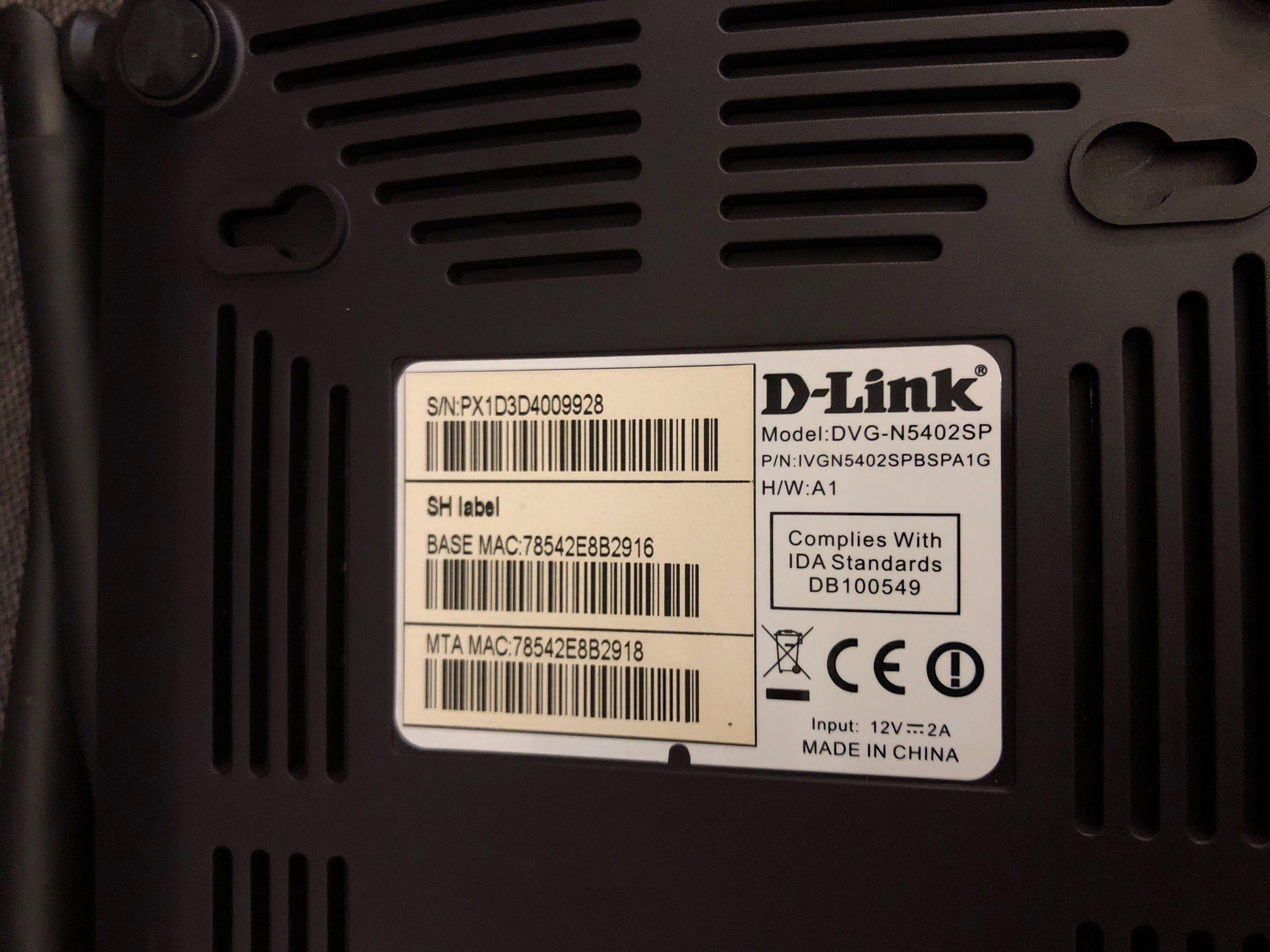 D-link Router - model: DVG- N5402SP, Computers & Tech, Parts ...