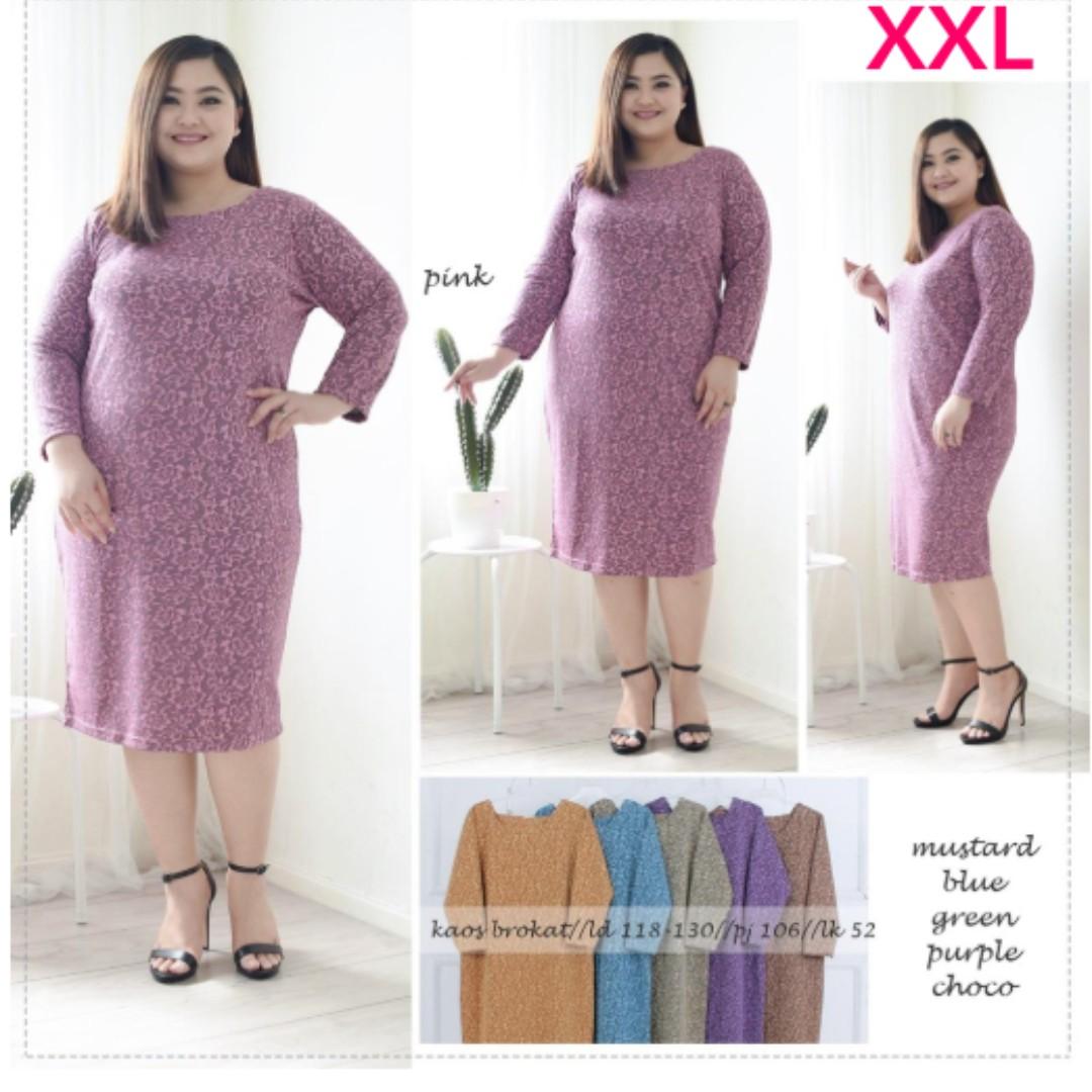 Dress Jumbo Xxl Kaos Brokat Dress Ungu Jumbo Dress Biru Muda Bigsize Dress Midi Jumbo Fesyen Wanita Pakaian Wanita Gaun Rok Di Carousell