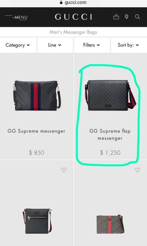 gucci gg supreme flap messenger bag