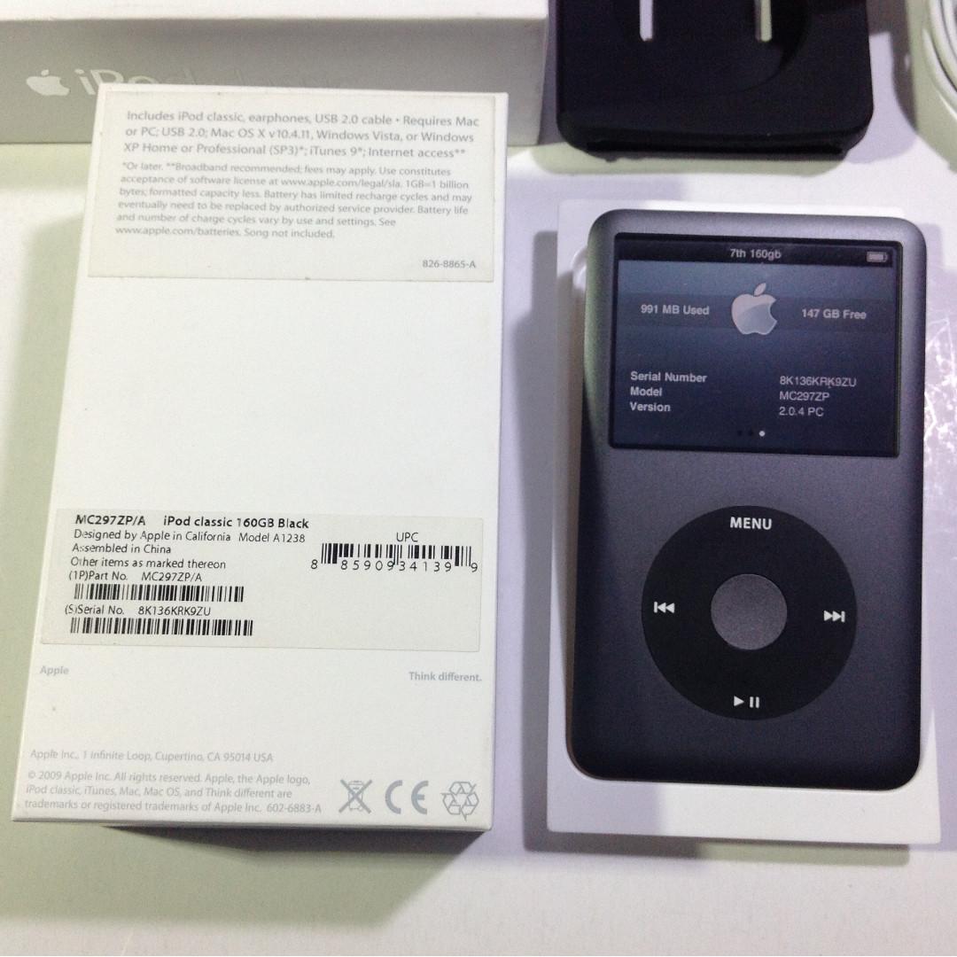ipod classic gen 7 160gb black, Audio, Portable Audio Accessories on Carousell