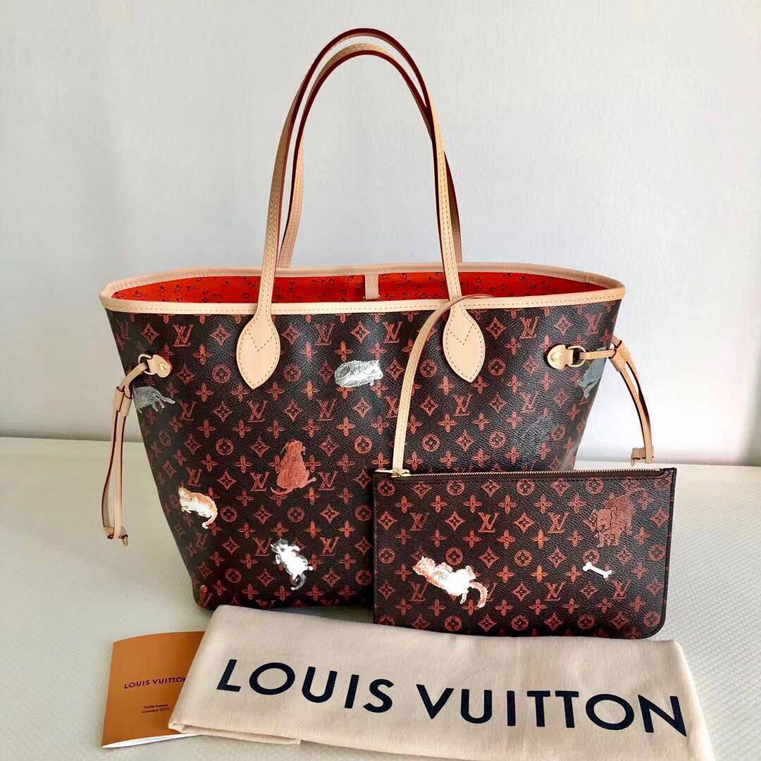 Louis Vuitton LV Limited Edition Catogram Neverfull MM Tote Bag , Women&#39;s Fashion, Bags ...