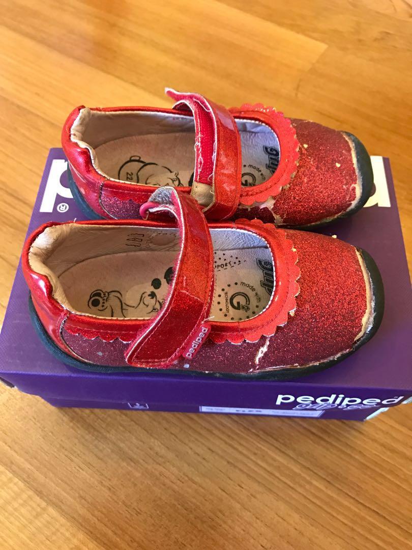 baby red glitter shoes