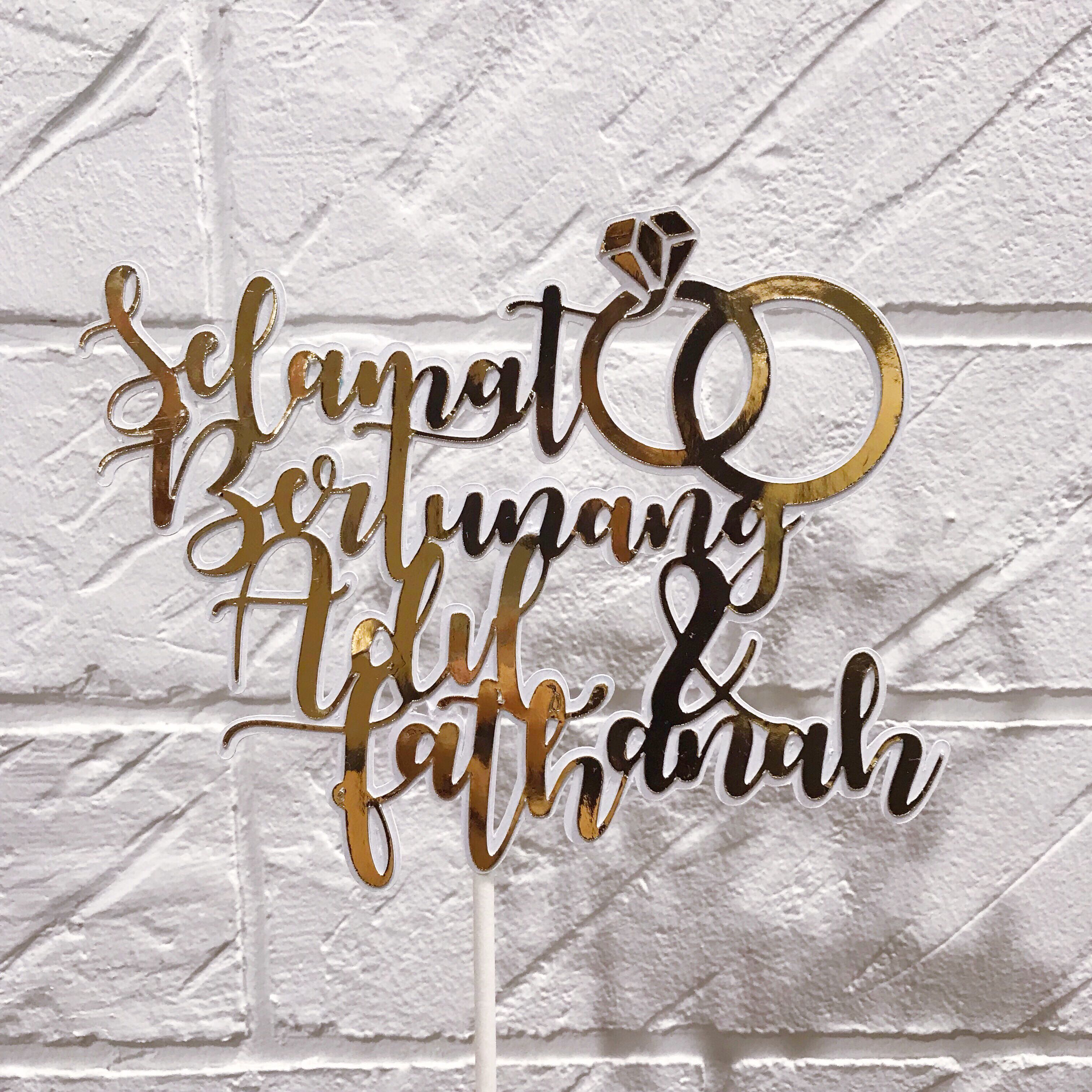 Personalized Cake Topper Selamat Bertunang Design Craft