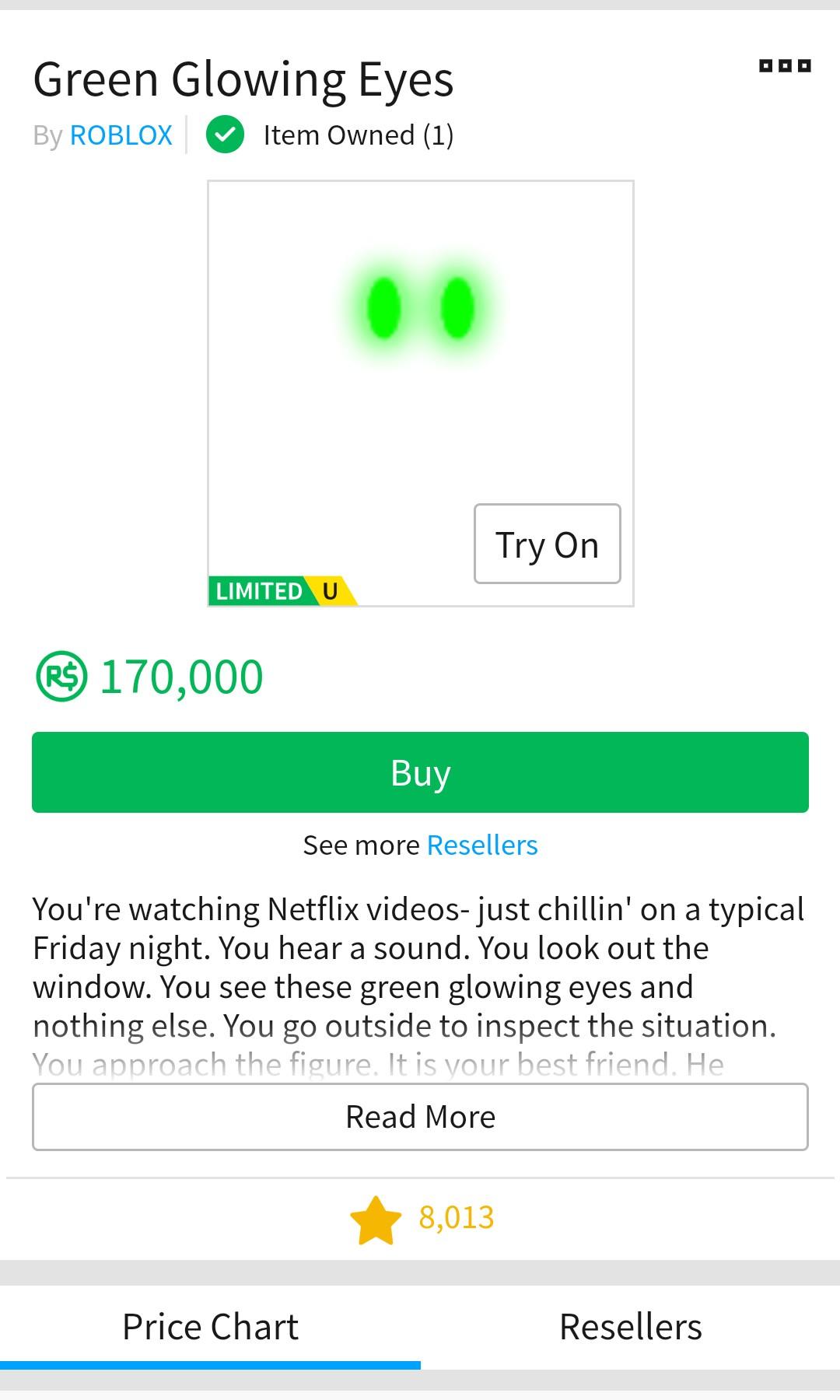 Selling Green Glow Eye Roblox Item Toys Games Video Gaming Gaming Accessories On Carousell - yellow eyes roblox